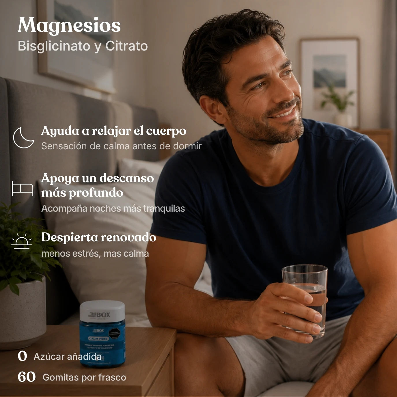 Beneficios de Calm Vibes con bisglicinato y citrato de magnesio