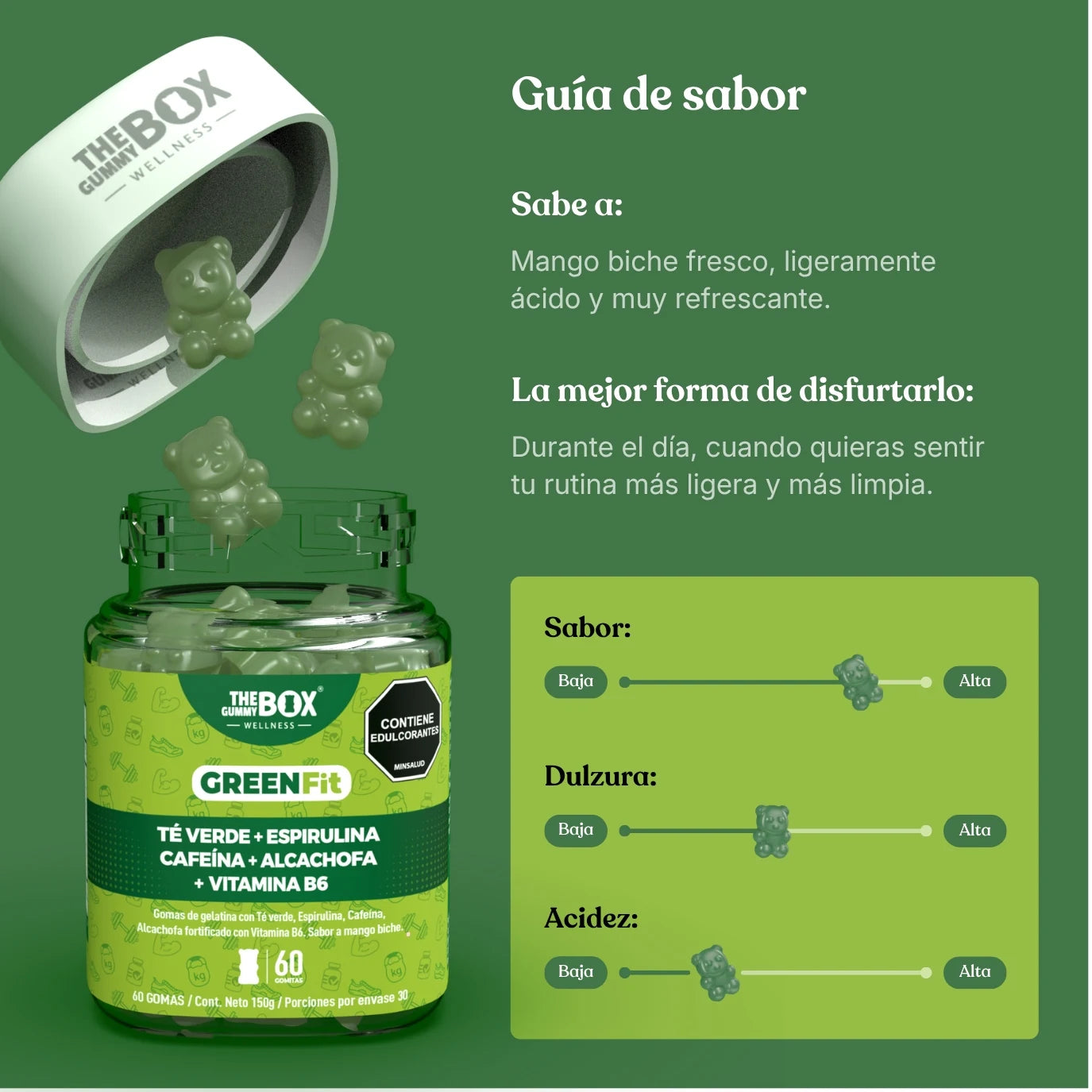 Sabor mango biche de Green Fit en Gomitas