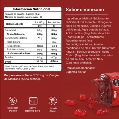 Tabla nutricional — Vinagre de Manzana en Gomitas