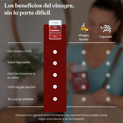 Comparación del Vinagre de Manzana en Gomitas con otros formatos